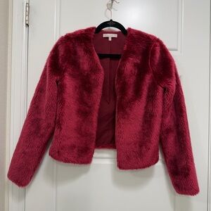 Wayf Women's Teddy Jacket in Deep Burgundy Red
